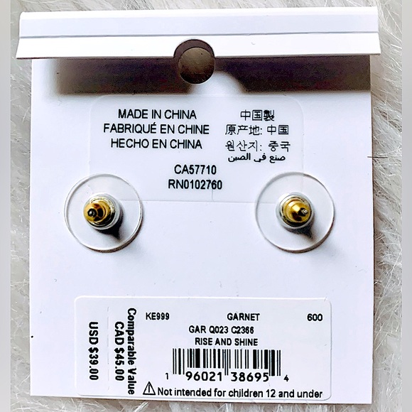 Kate Spade Rise and Shine Garnet Stud Earrings - Picture 9 of 10